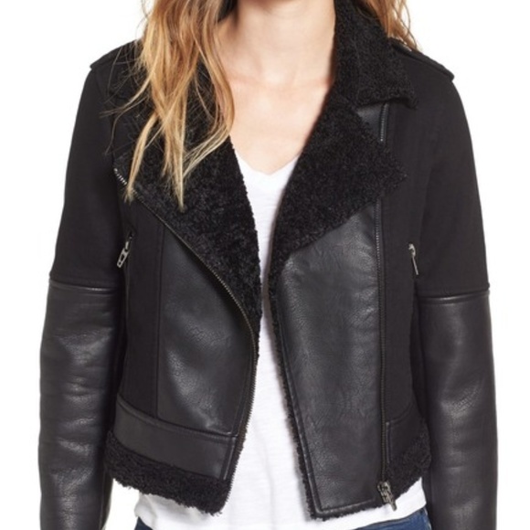 Blank NYC Jackets & Blazers - 🧡 BLANKNYC Faux Leather Jacket with Faux Shearling Black